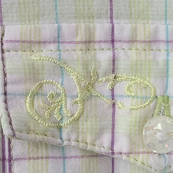 AURA Wrangler Plaid Button Down Top Large - Picture 5 of 8